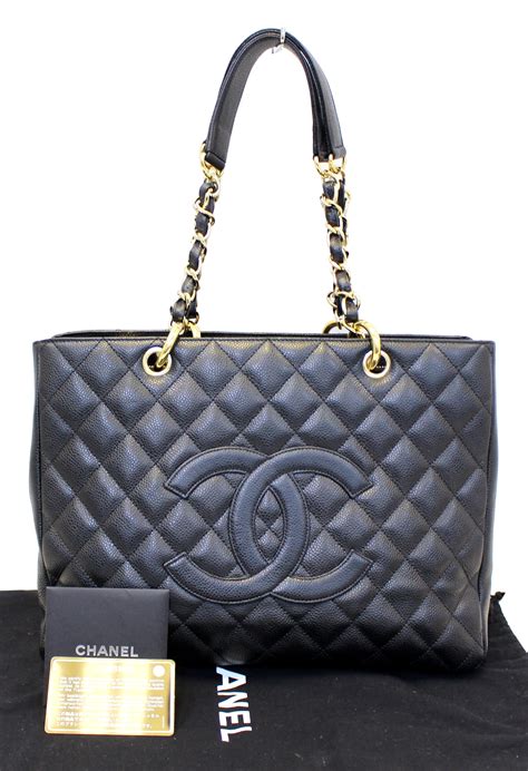 chanel tote black and white|chanel large shopping tote.